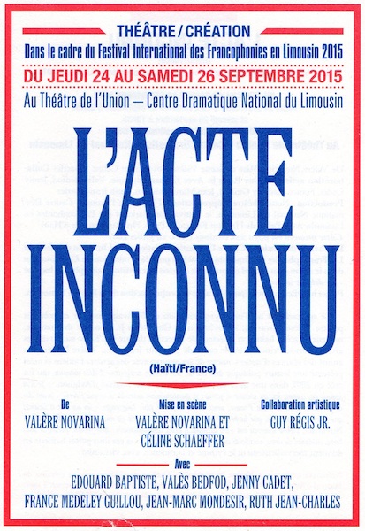L'Acte Inconnu version Haïtienne - affiche